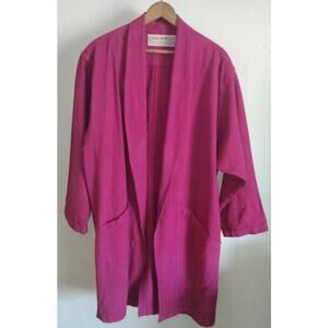 New Hero Native American Cotton Vintage Open Jacket Magenta Size Small